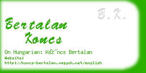 bertalan koncs business card